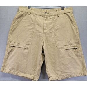 Roebuck And Co Mens Shorts Size 38 Tan Khaki Outdoors Hiking Pockets Ripstop